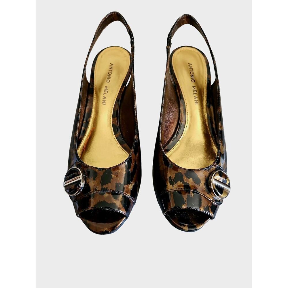 Antonio Melani Madelyn Women's Shoes Sz 7 M Amber glow Slingback Peep Toe Flats